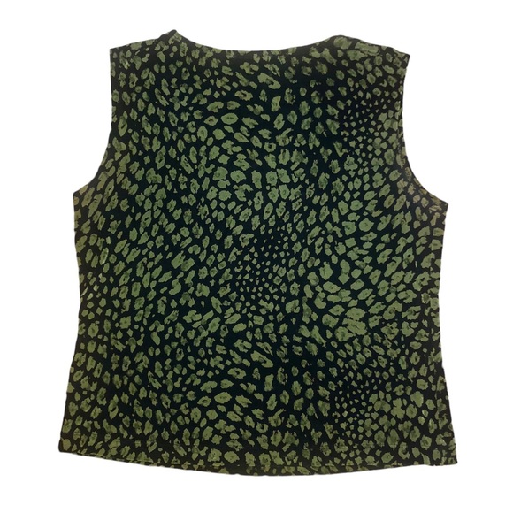 Green and black animal print tank top, Medium - Picture 3 of 3